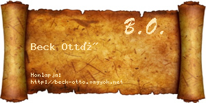 Beck Ottó névjegykártya