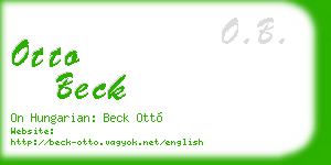 otto beck business card